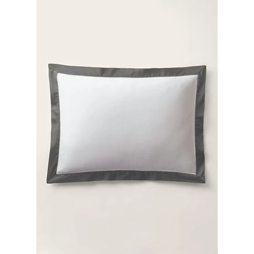 Ralph Lauren Organic Cotton Sateen Border Sham King - Graphite NEW‎